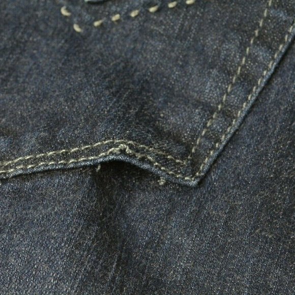 JEANSTAR Size 8 Womens STRAIGHT Leg STRETCH Dark Wash LOW RISE Denim Blue Jeans - Picture 7 of 9